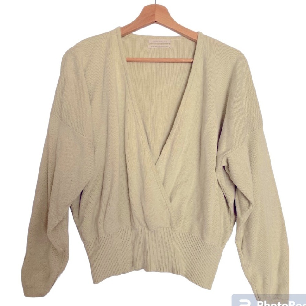 URBAN OUTFITTERS LIGHT GREEN WRAP SWEATER TOP SIZE XS